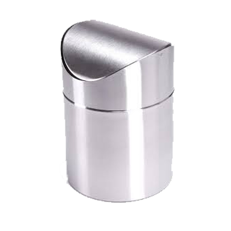 PAPELERA CON TAPA BATIENTE PEQUEÃ‘O EN A/INOX   *